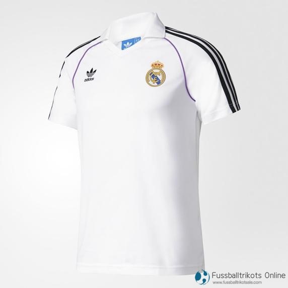 Real Madrid Polo 2017-18 Weiß Schwarz Fussballtrikots Günstig